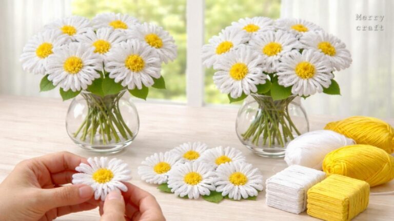 Questo semplice gesto trasforma i gomitoli di lana in fiori splendidi…