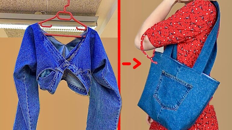 Trasforma 5 vecchi jeans in una borsa chic e unica! Scopri come fare!