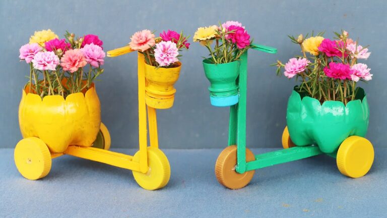 10 idee per vasi di fiori con bicicletta da bottiglie di plastica riciclate!