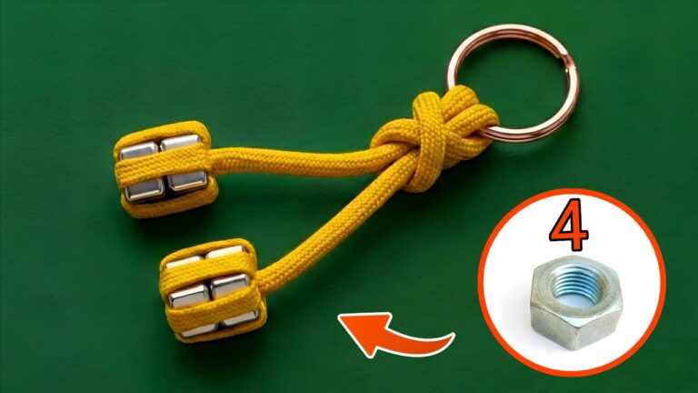 Crea un portachiavi multifunzionale con una corda e 4 dadi in 5 semplici passaggi!