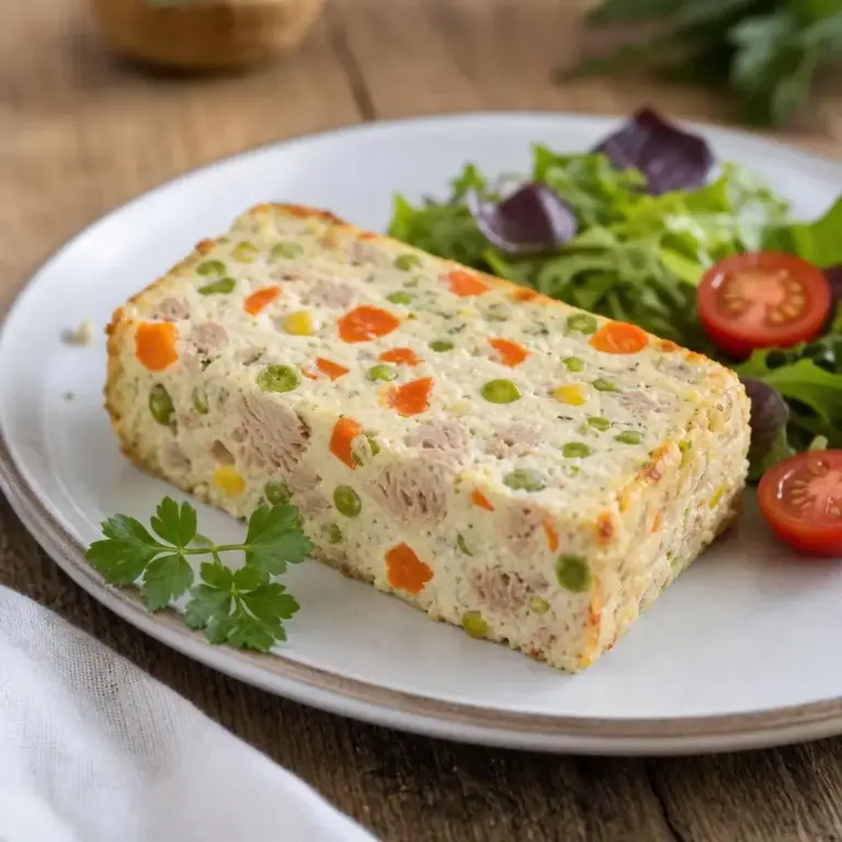 Terrina di tonno con macedonia di verdure, uova e formaggio fresco